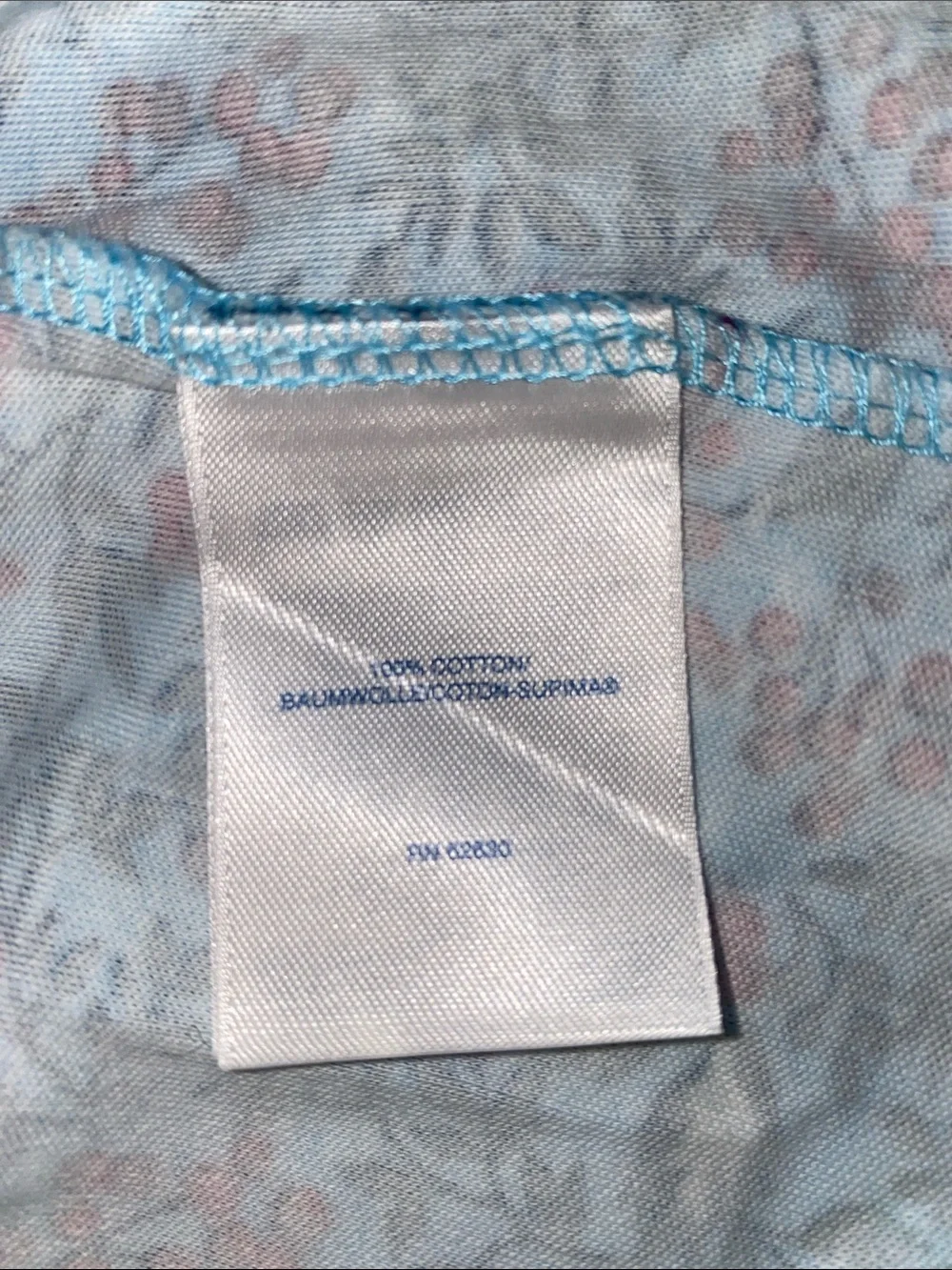 Lands’ End Blue Floral Cotton Nightgown Long Sleeve Sleep Dress M - Picture 9 of 14